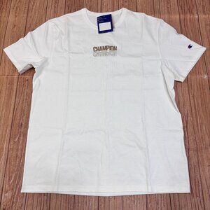 Champion Heritage Heavyweight White T-Shirt With Embroidered Logo Size L